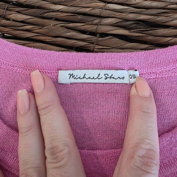 Michael Stars Bubble Gum Pink Tee Sz OS - Picture 3 of 3